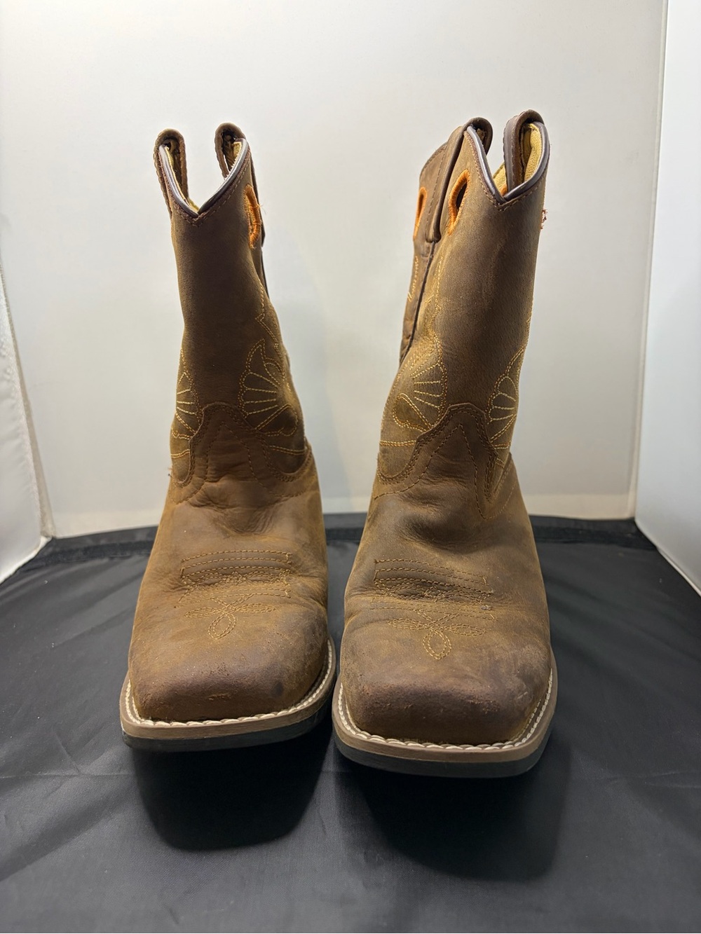 Masterson Boot Co Classic Kids' Embroidered Western Boots w/Square Toe Box 1.5 M